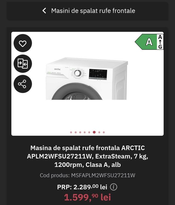 Masina spalat Artic, noua