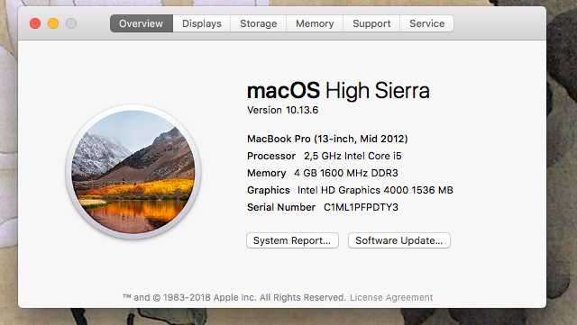 Apple Macbook Pro 13,3-inch i5 4gb procesor Intel Core I5