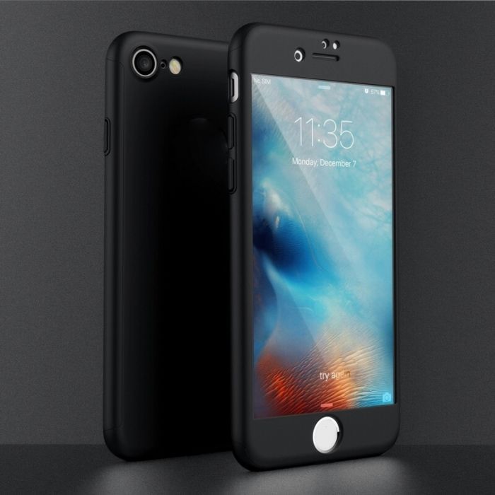 Кейс / Бъмпер 360° за Iphone 5 / 5S / SE + стъклен протектор