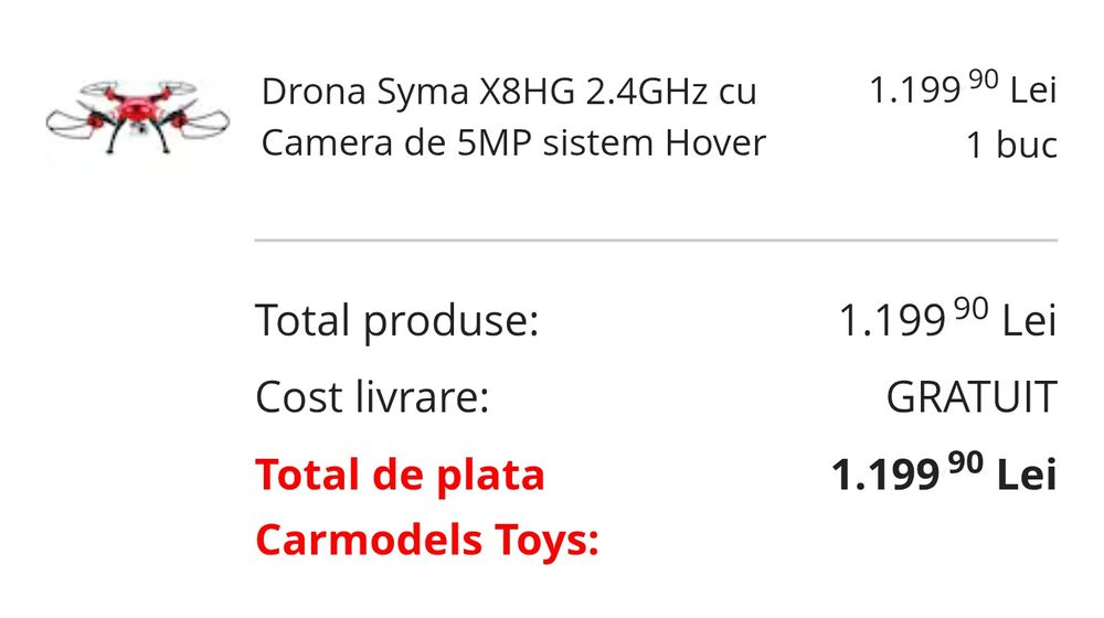 Drona Syma X8HG RTF Hover Headless Camera 5 MP