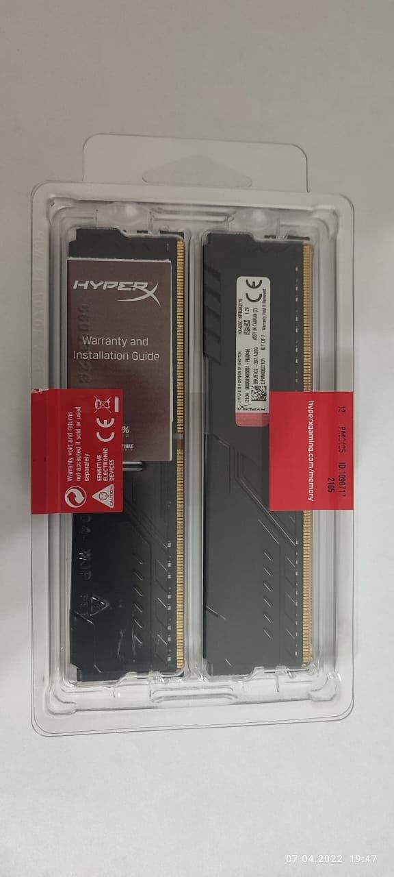 Продам ОЗУ 2 штуки по 8 Gb ddr 4. ОЗУ новые в упаковке.