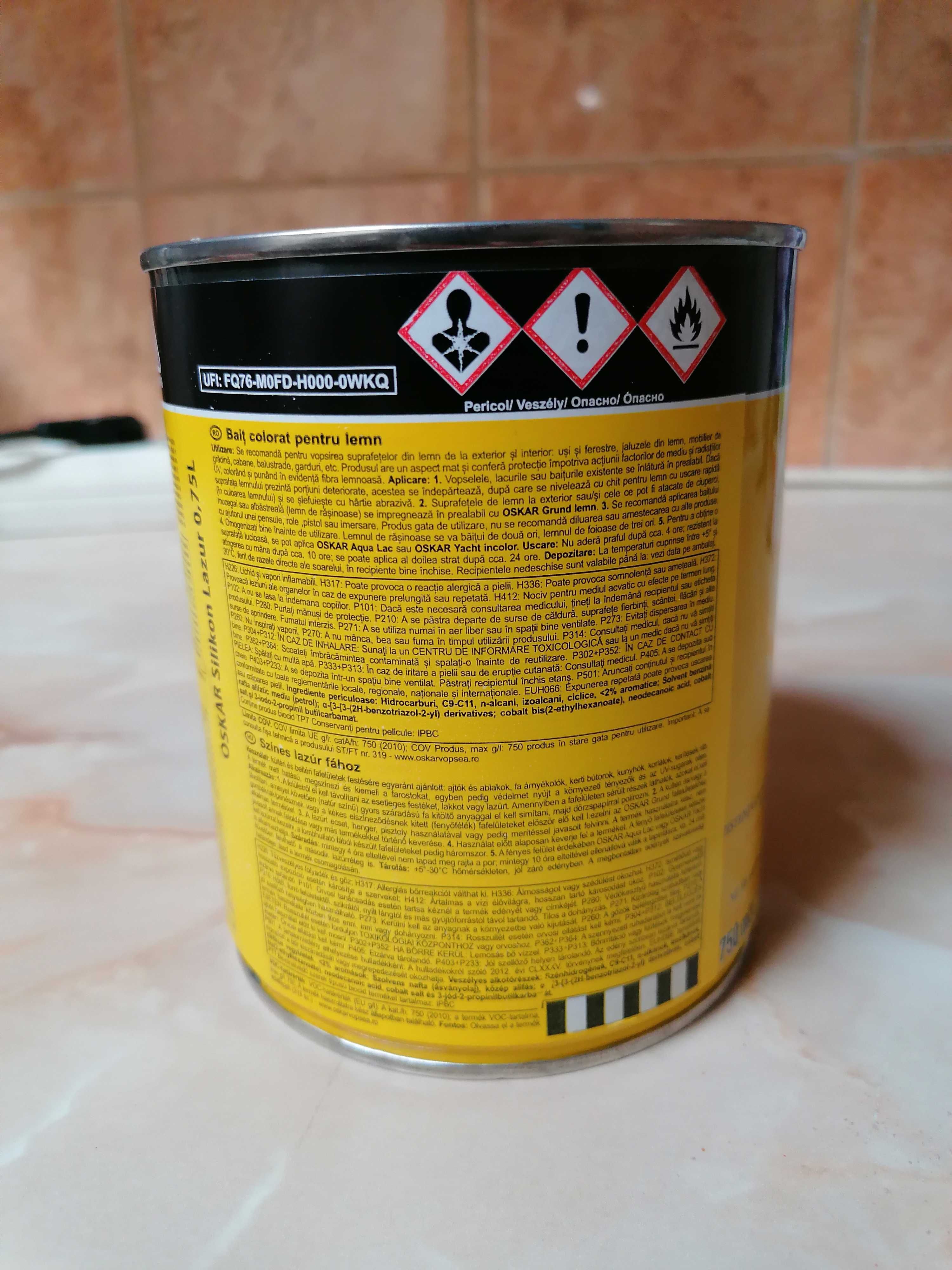 Bait colorat pentru lemn Oskar, Silikon Lazur, nuanță Cireș