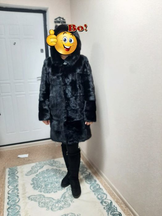 Норковая шуба черный жемчунг трансфорсер