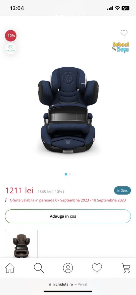 Scaun auto Kiddy PhoenixFix 3, isofix