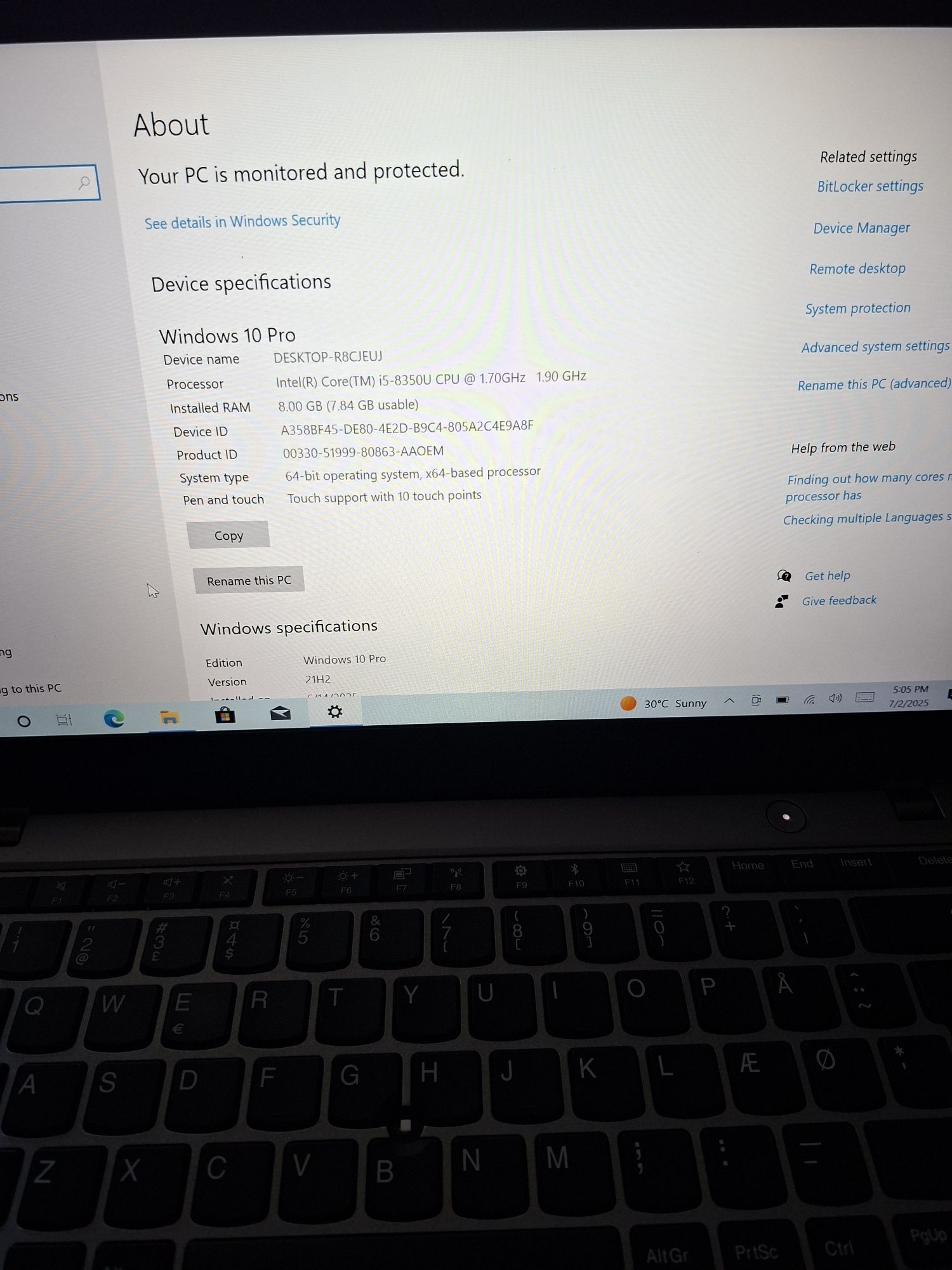 Vând Laptop  Lenovo T480s i5 gen 8 touch-screen