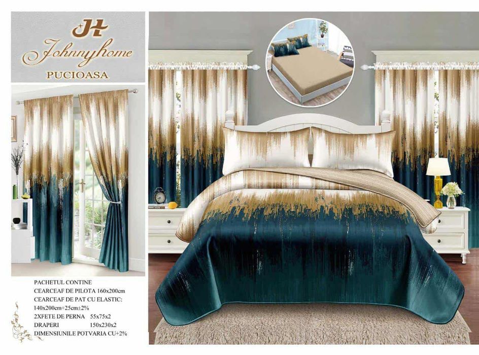 Seturi lenjerie de pat+draperie