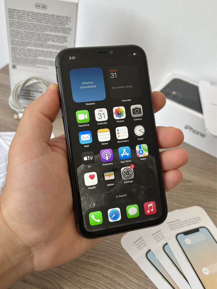 iPhone 11, 64GB, Black, 100% батерия, КАТО НОВ, ГАРАНЦИЯ!