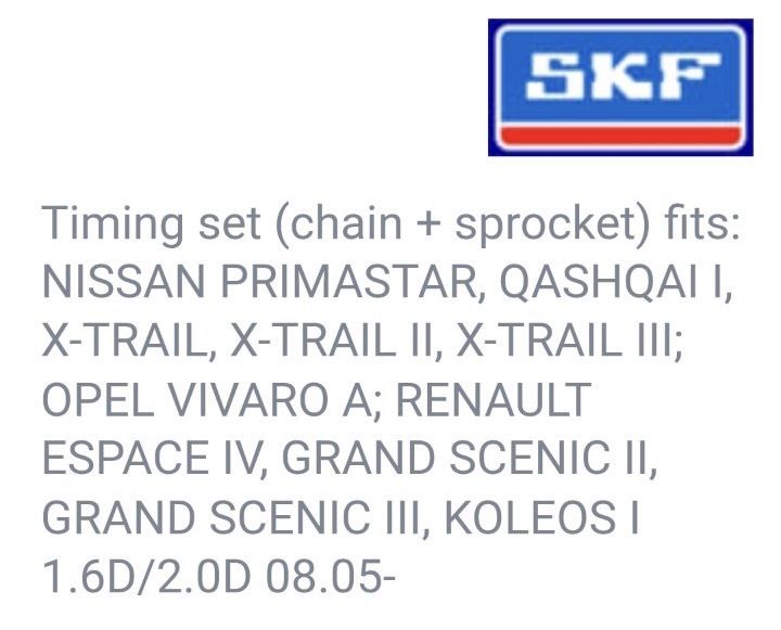 SKF комплект ангренажна верига