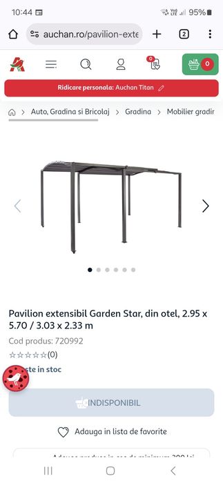 Pavilion extensibil ptr curte sau terasa NOU OFERTA