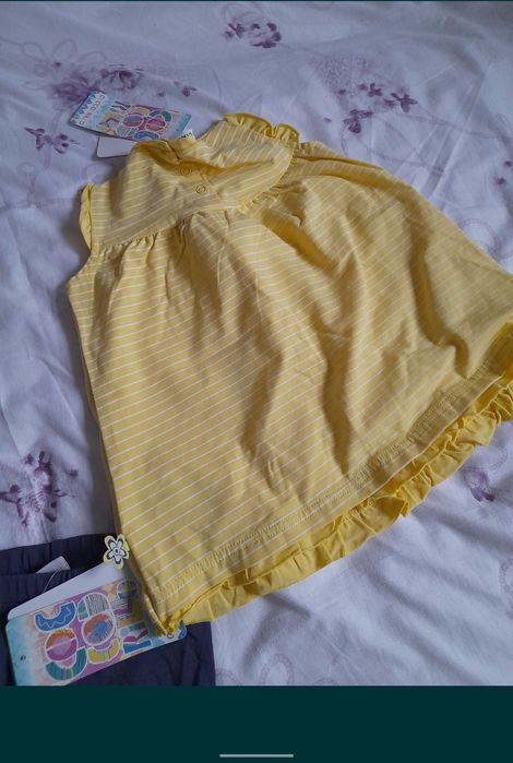 set haine fata cocodrillo rochie rochita și pantaloni colanti 68 bebe