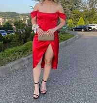 Rochie eleganta cu corset rosie