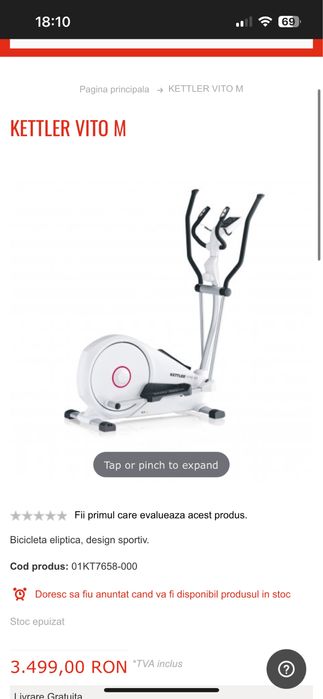 Bicicleta exercitii fitness Kettler Vito M