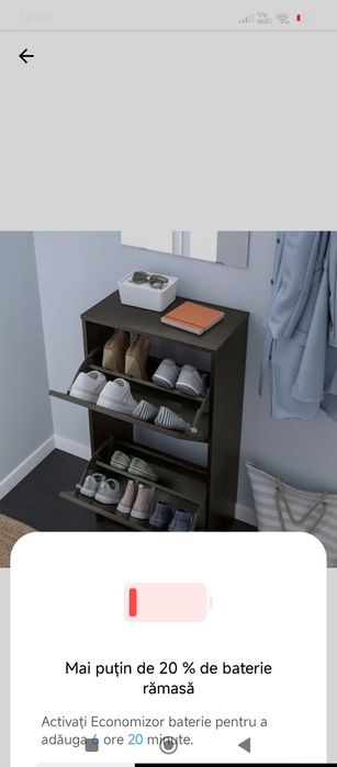 Dulap pantofi- pantofar Ikea negru- ca nou