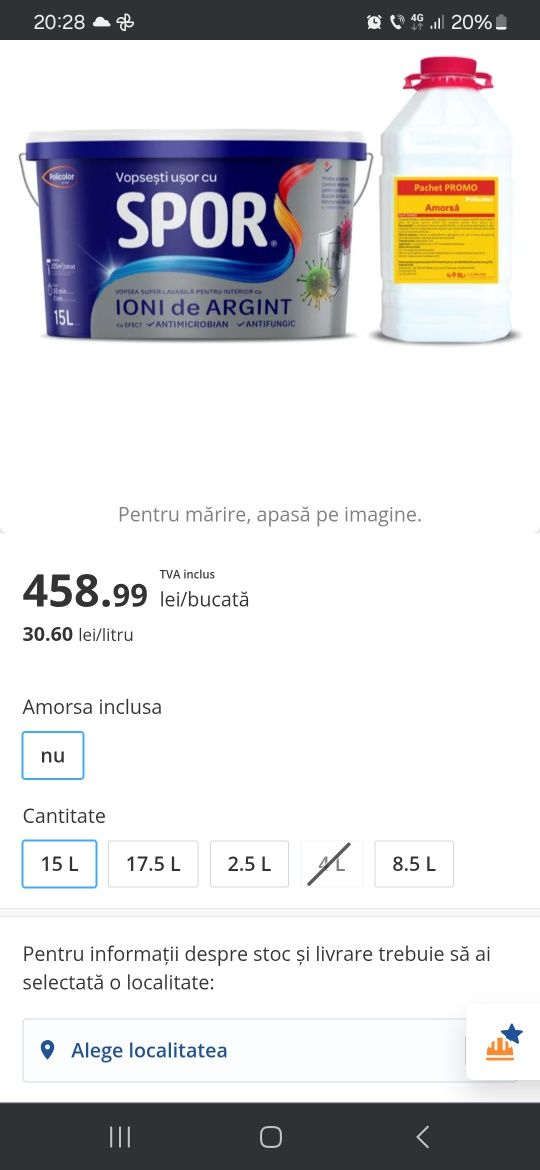 Lavabila Spor cu Ion de argint
