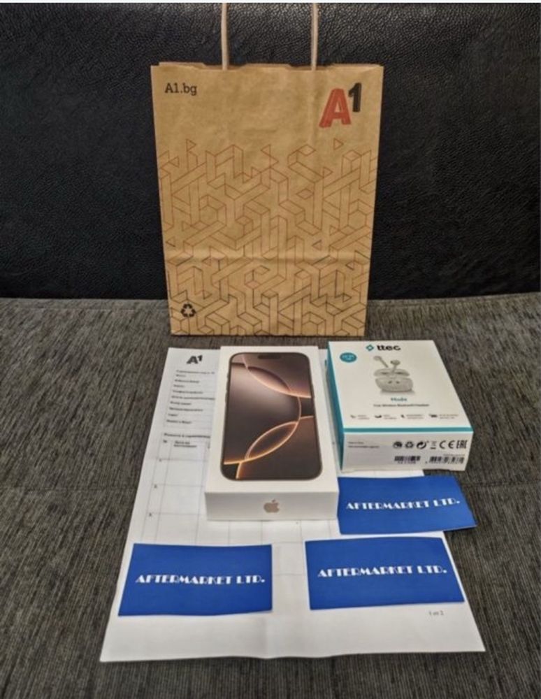ЗАПЕЧАТАН 256GB iPhone 16 Pro А1 tTEc Mode Гаранция 2г DESERT Titaniuм