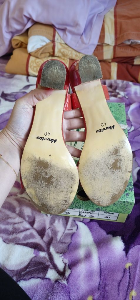 Sandale dama din piele naturala, Marelbo, corai, 40
