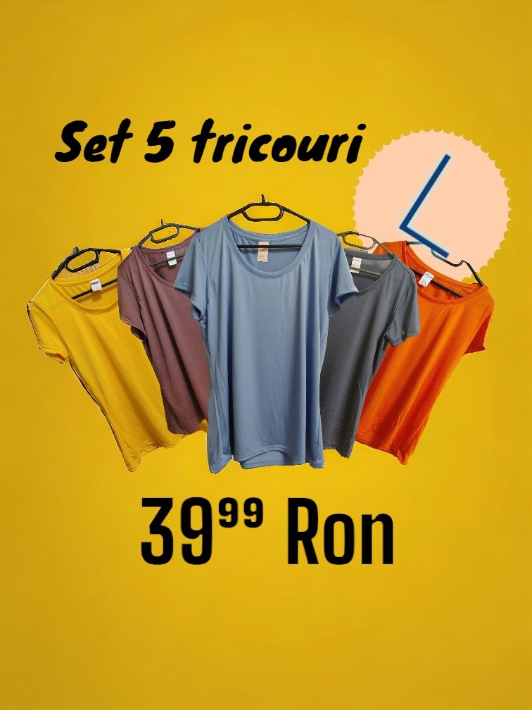 Set 5 tricouri noi L