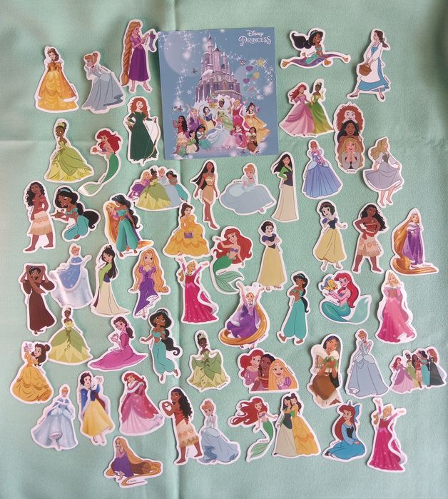 Стикери за момичета, 50 броя, Дисни принцеси