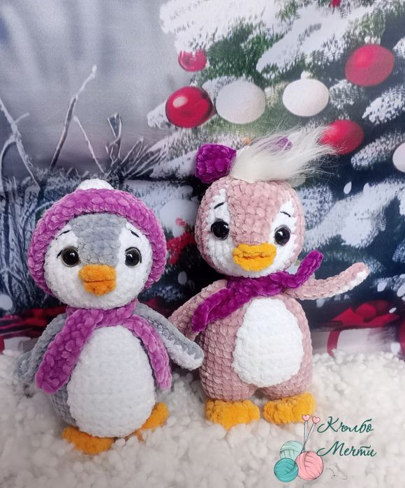 Пингвини - ръчно плетени играчки и декорации