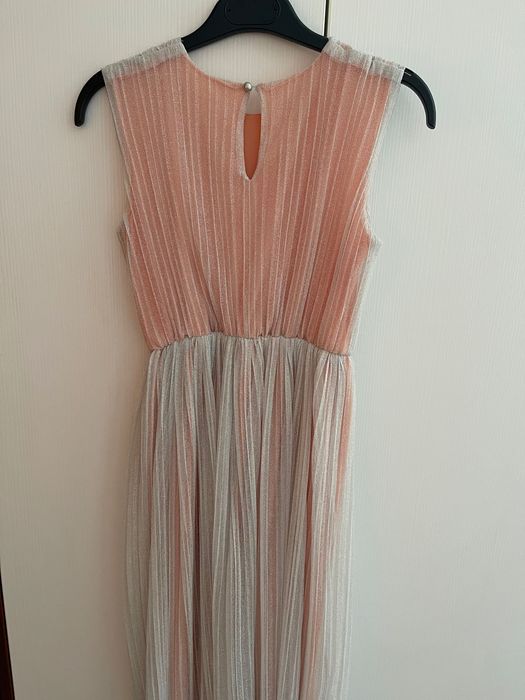 Rochie elegantă gri metalizat