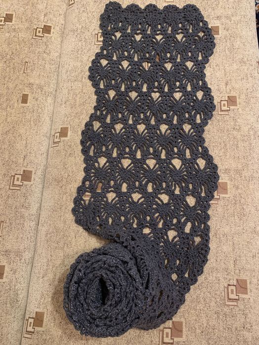 Esarfa fular 2,74 metri crosetata STELE fir dublu