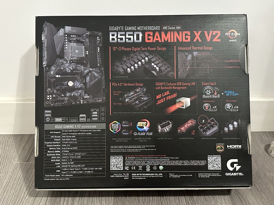 Placa de baza Gigabyte B550 Gaming X V2