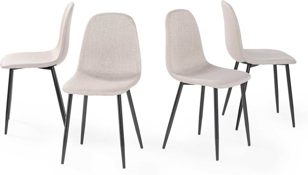 Set 4 scaune textile cu picioare metalice, design scandinav