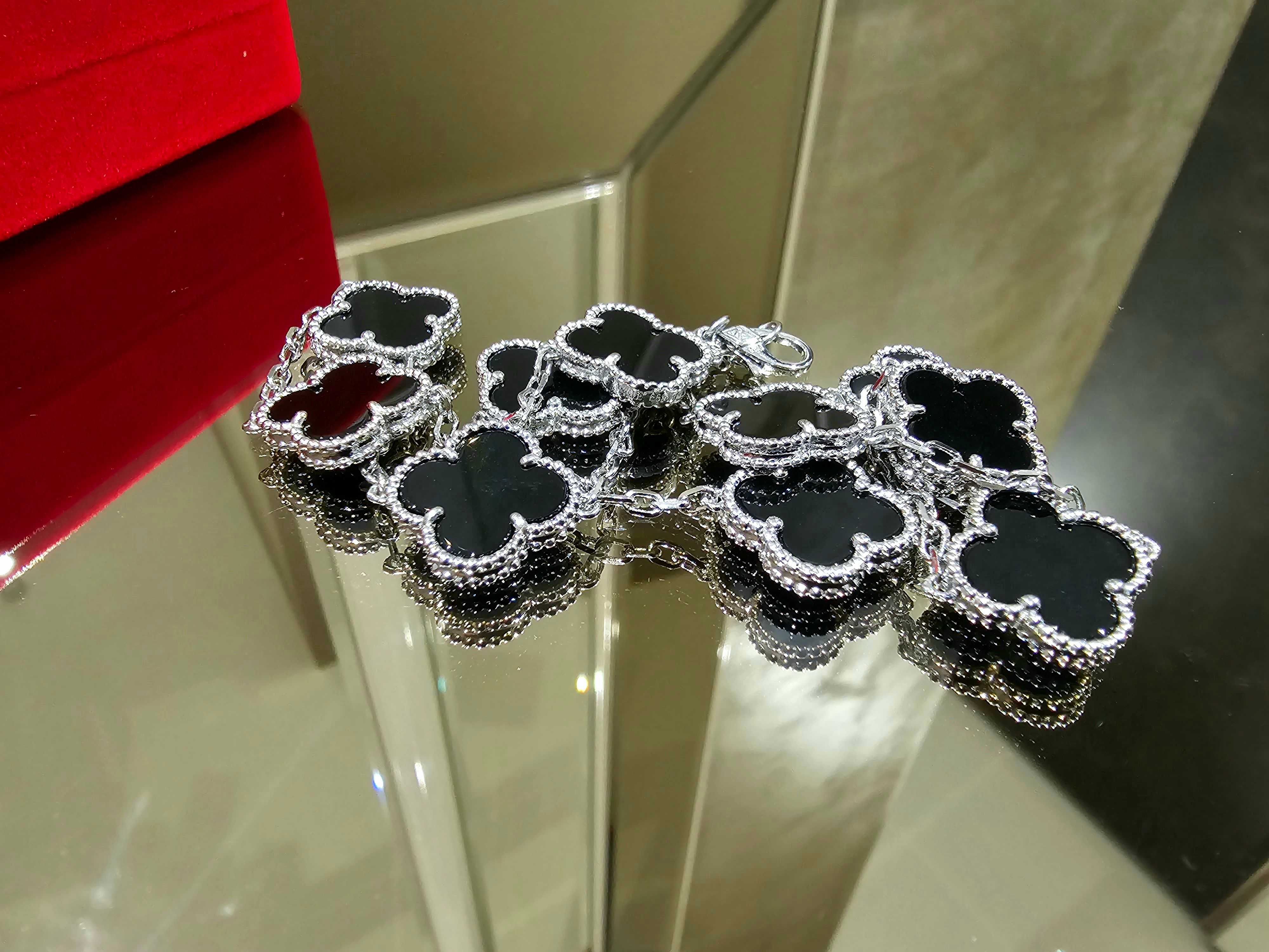 Van Cleef & Arpels VCA Silver Black 10 Motifs Alhambra Дамско Колие