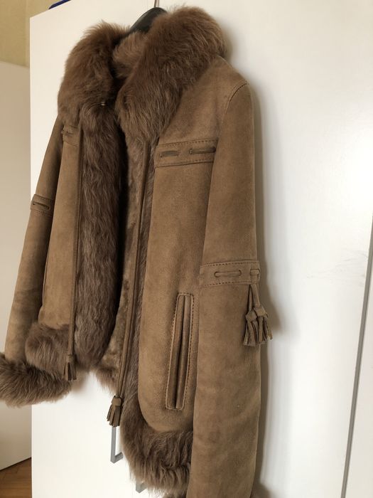 Дамско кожено палто, агнешка кожа, размер S