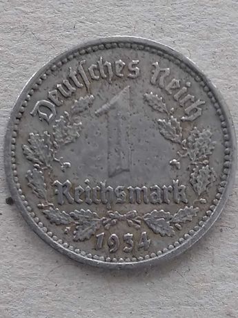 Германия Третий рейх 1 марка (рейхсмарка) 1934