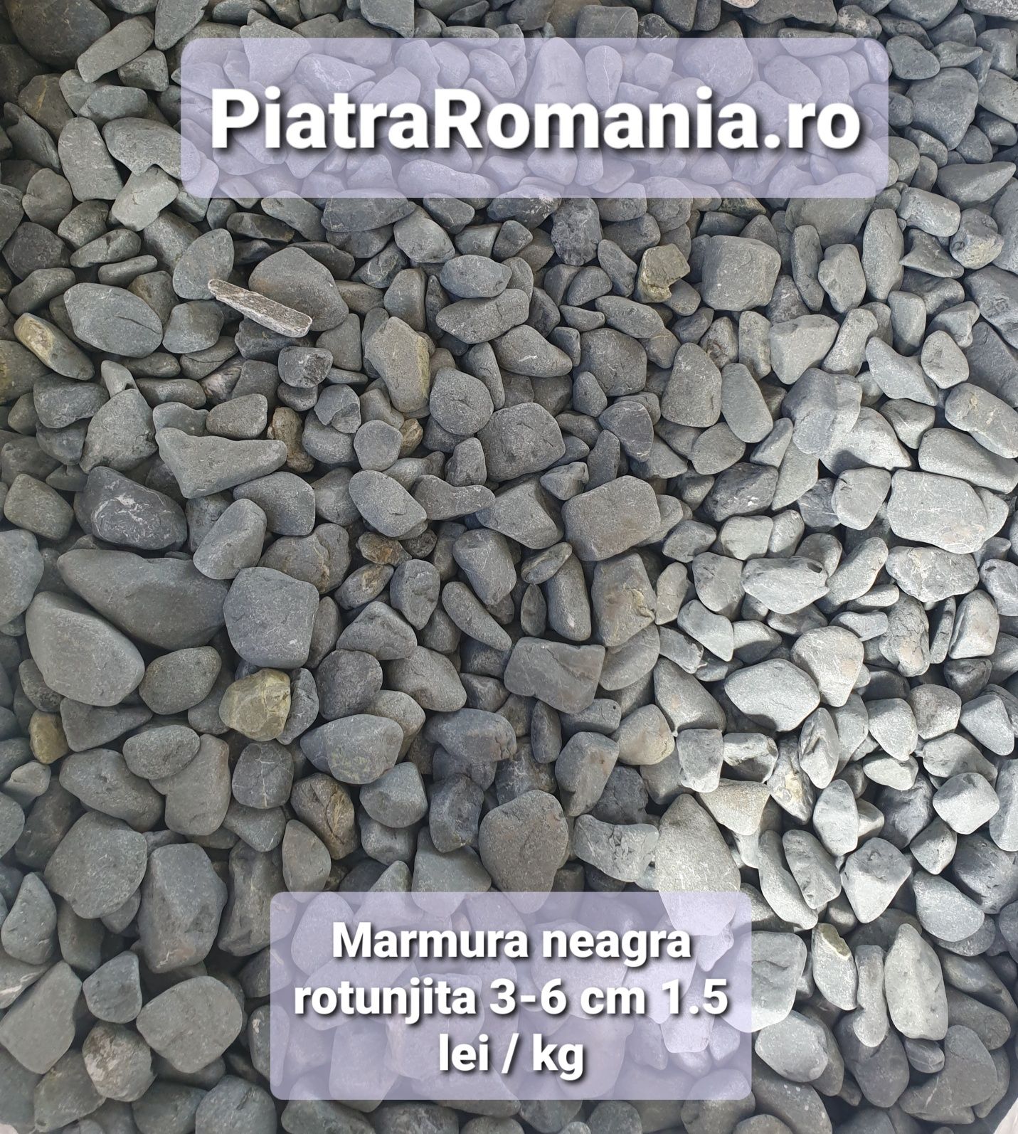 Piatra decorativa rotunjita alba thasos neagra rosie depozit - gradina