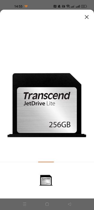 Карта памяти JetDriveLite 330 256GB Transcend For MacBook Pro 13" 14"