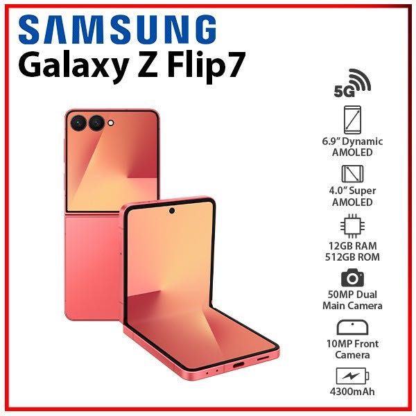 НАЛИЧЕН! Samsung Galaxy Z Flip 7 5G 512GB Coralred 2г. Гаранция!