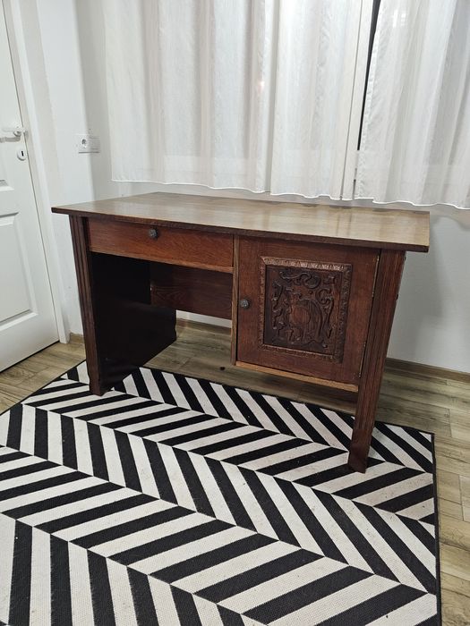 Birou vechi cu biblioteca