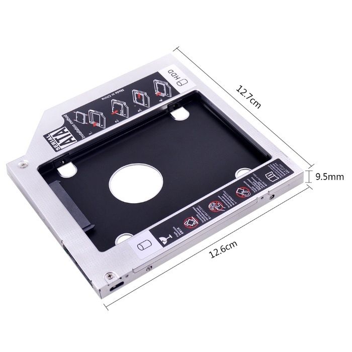 Rack HDD / SSD caddy suport pt unitate optica laptop 12.7mm SATA 3