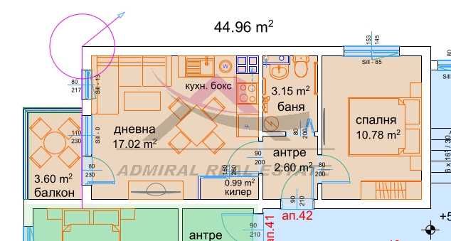 Продава се Двустаен апартамент в Варна, Изгрев - 53 кв.м за 1812 €/кв.м - Снимка #1