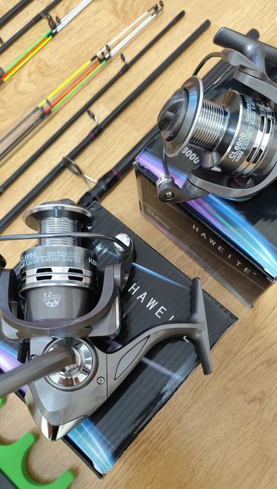 Set 2 Lansete Feeder Carbon 3,90m+2 Mulinete+Senzori,Husa,Suporti