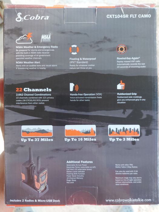 Радиостанции COBRA CXT1045R-FLT 37 уоки токи