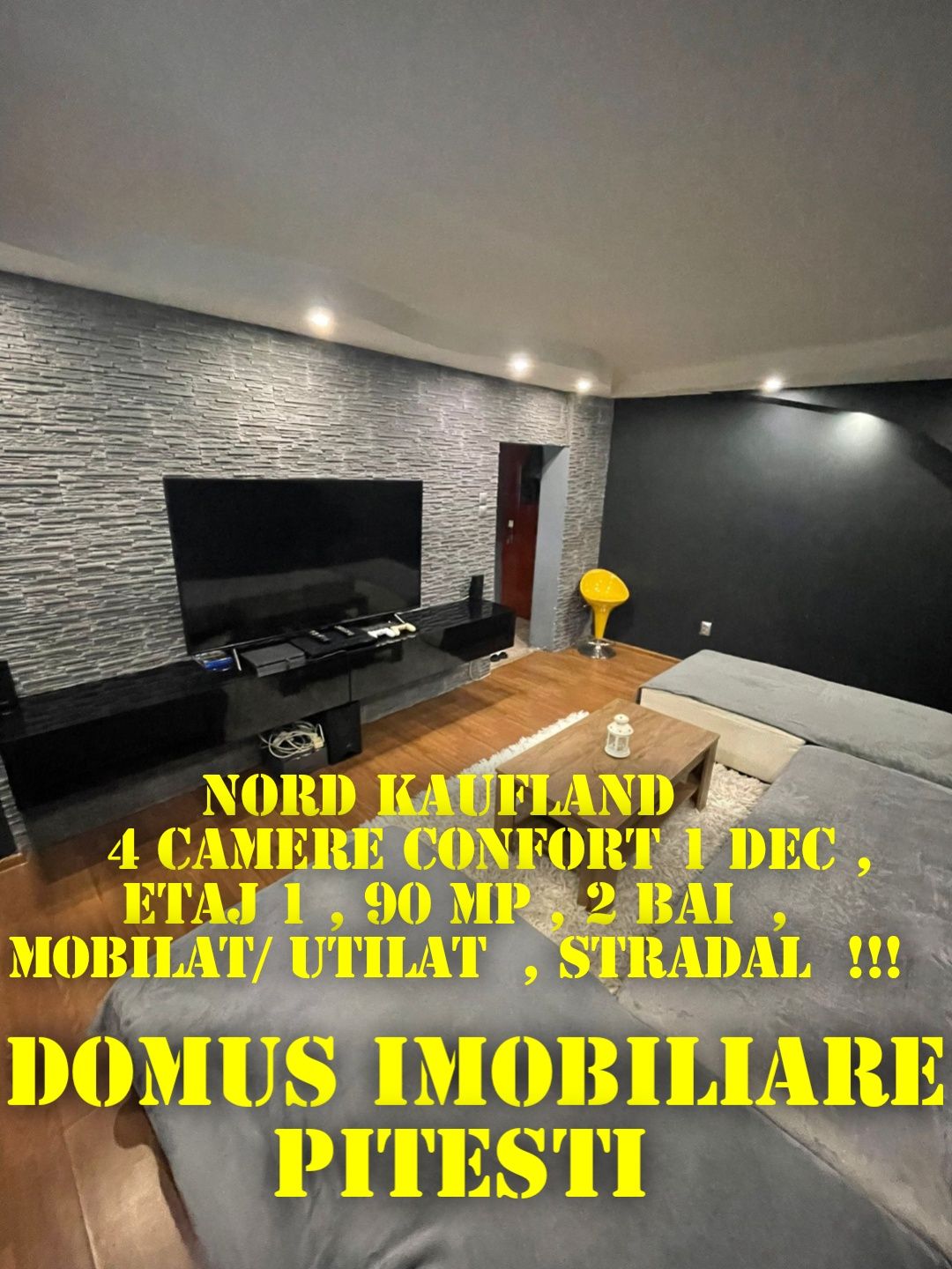 NORD  4 camere cf1 dec , etaj 1 , 90 mp , 2 bai , mobilat  !!!