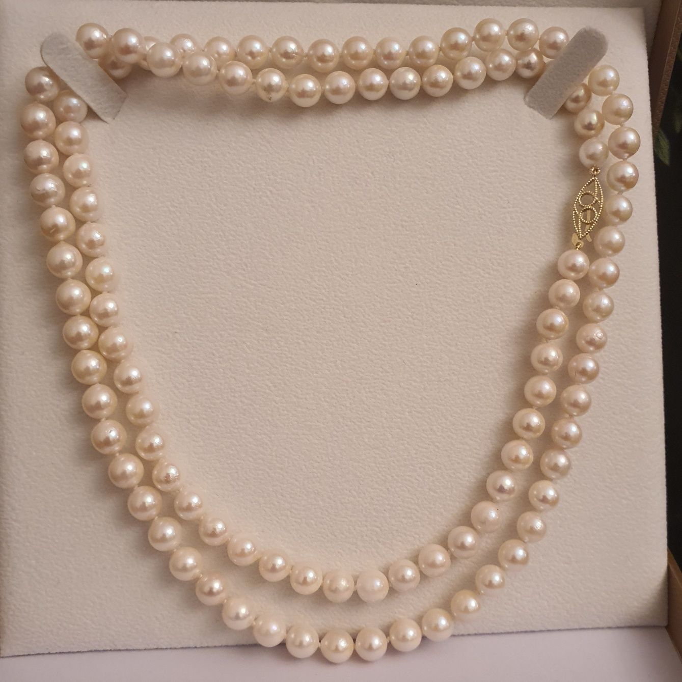 colier lung 91 cm perle naturale akoya cu inchizatoare aur 14k