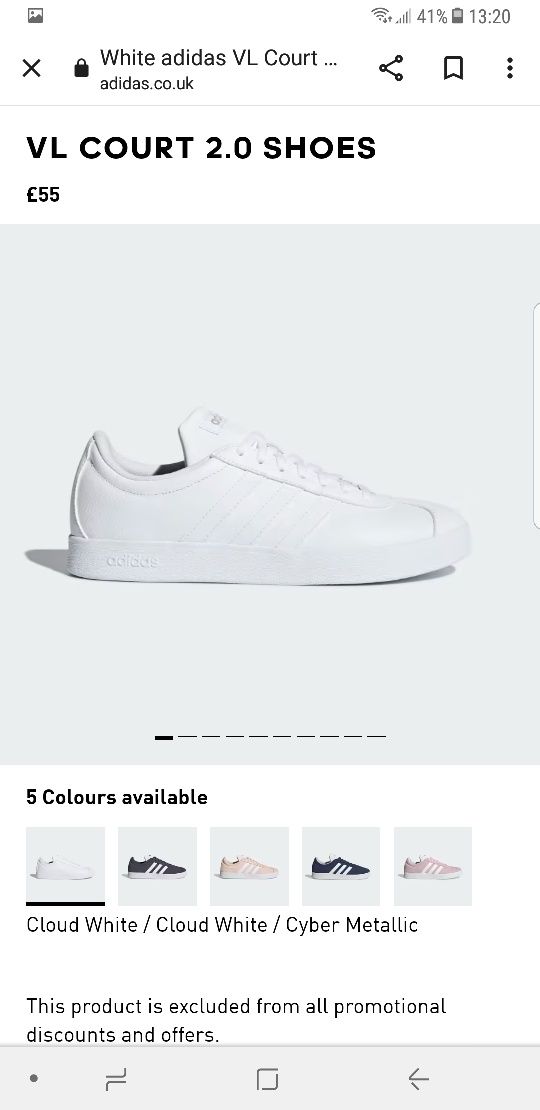 Маратонки Adidas VL Court 2.0 White