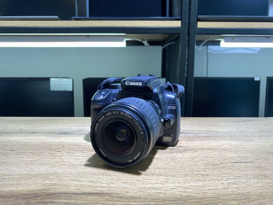 Фотоаппарат Canon 350D, объектив 18-55 mm, черный, 10389/А10