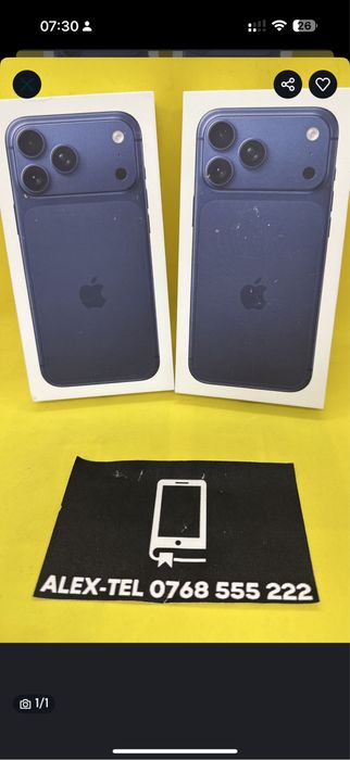 Alex-Tel® Apple iPhone 17 Pro Max 256GB Blue cu SiM Fizic Sigilat Nou