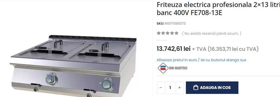 Friteuza electrica de banc Rm gastro 2 × 13L - Linia 700- 25% din pret