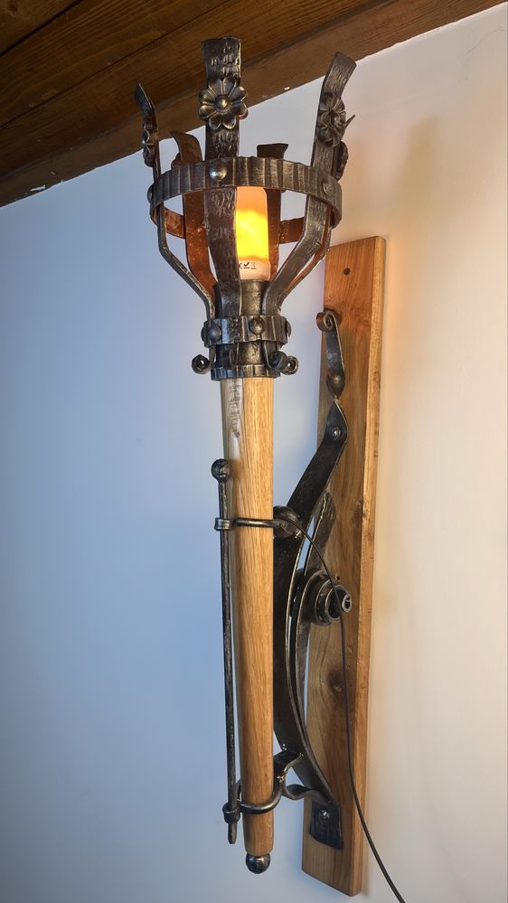 Felinar rustic fier forjat manual pentru terasa, foisor