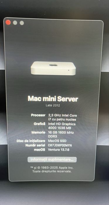 Vand Apple Mac Mini Procesor I7