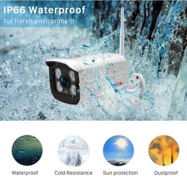 2~5MPx Безжичен Wi-Fi Бебефон Ударо/Водоустойчив Видеодомофон Метал