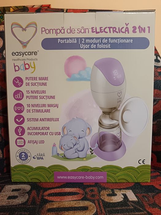 Vând pompă de sân electrică 2 in 1 (bonus o babețică și o jucărie de d