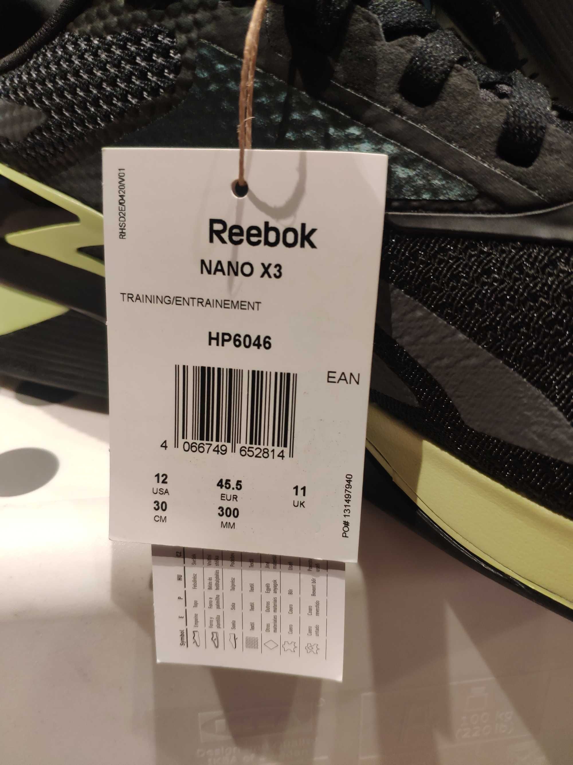 Reebok Nano X3, UK11, EU 45.5 - 30 см.