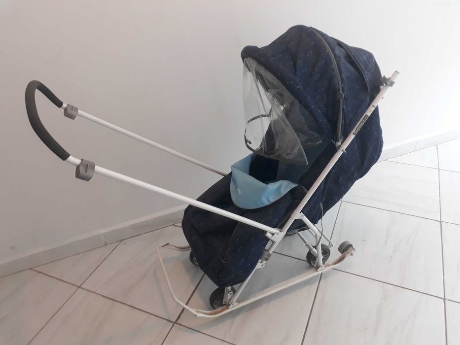 Санки с колесами (санки-коляска) детская коляска